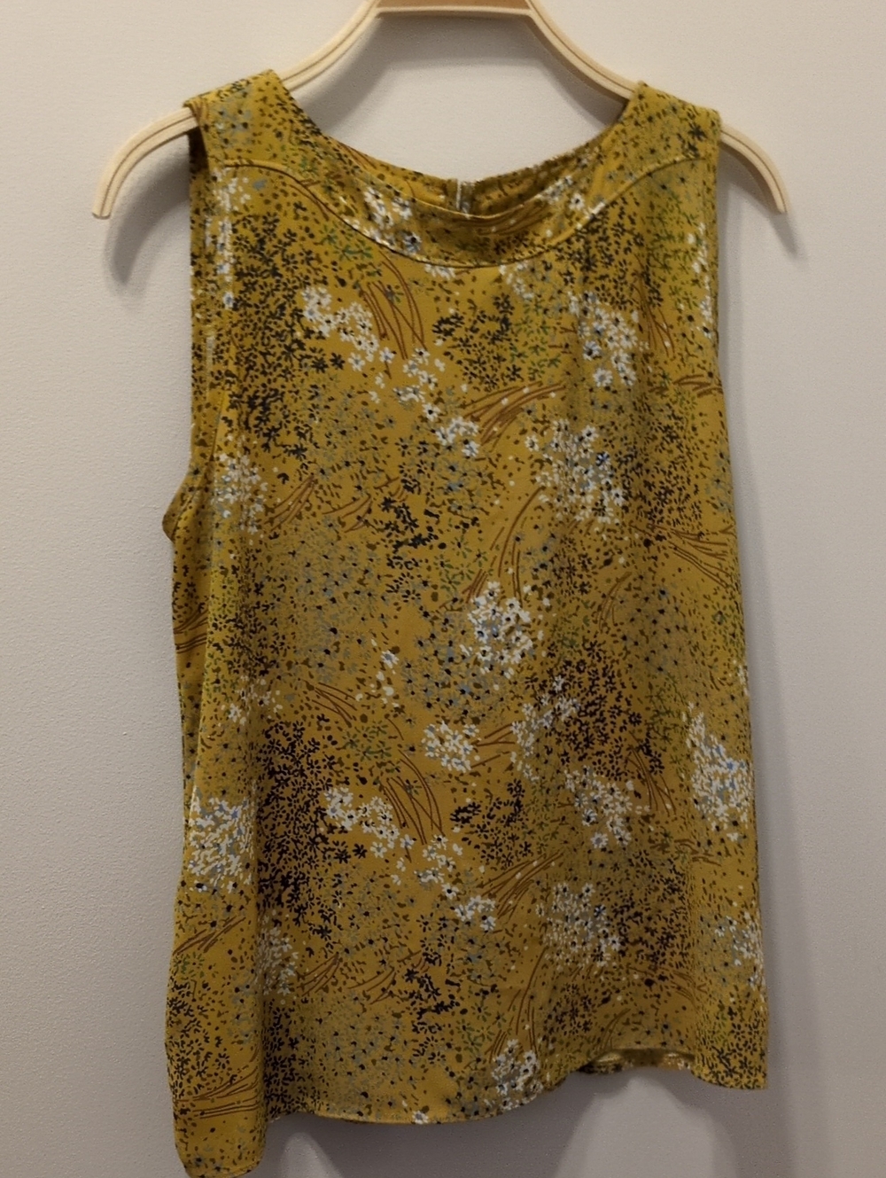 LOFT Mustard Floral Sleeveless Camisole